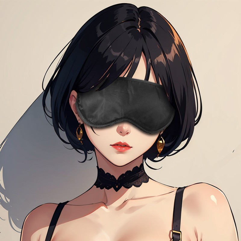 Light-Blocking Eye Mask with Matching Collar, Bondage & Restraint Accessory Set - Image 3
