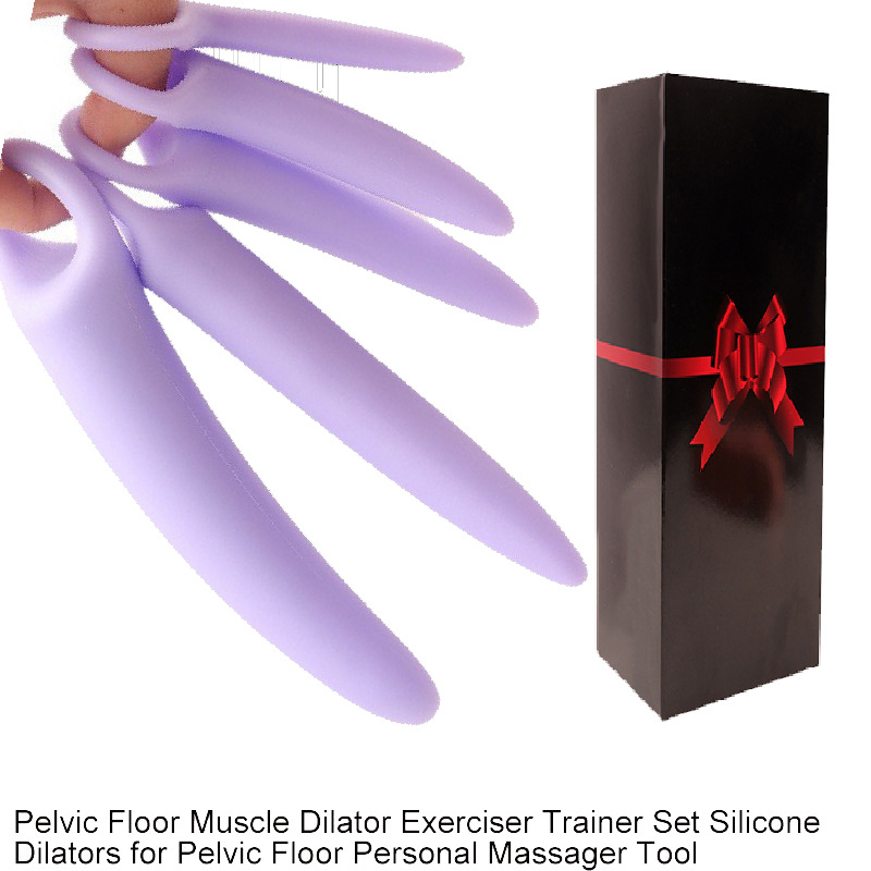 Progressive Vaginal Dilator Trainer Set, TPE, Manual Spasm Relief, Pink Size 5 - Image 4