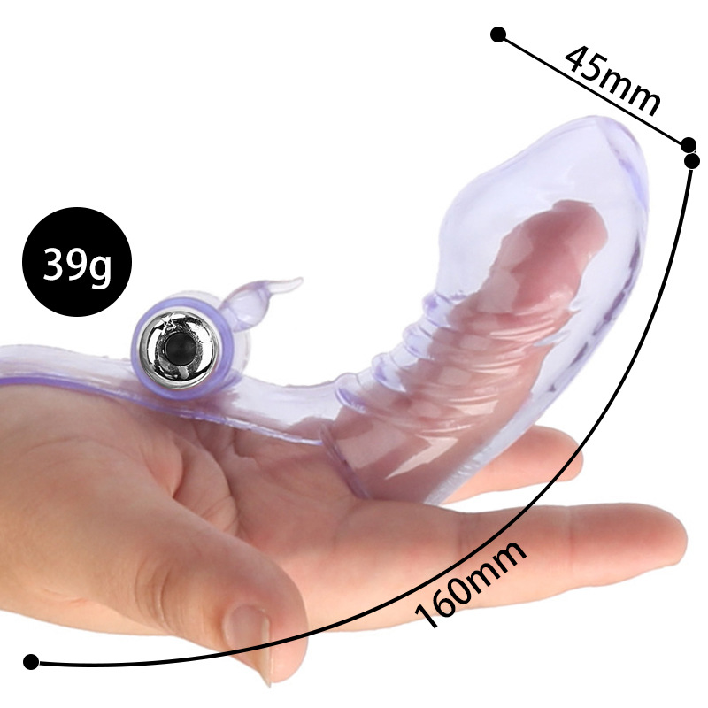 Vibrating Finger Cot in Pink PVC with Crystal Buckle Detail - Image 5