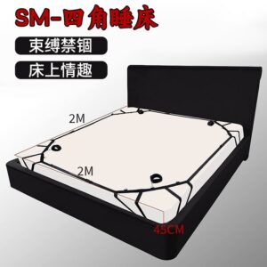 Bed Restraint Set with Alloy Clips, Black Polyester Bondage Kit for Couples