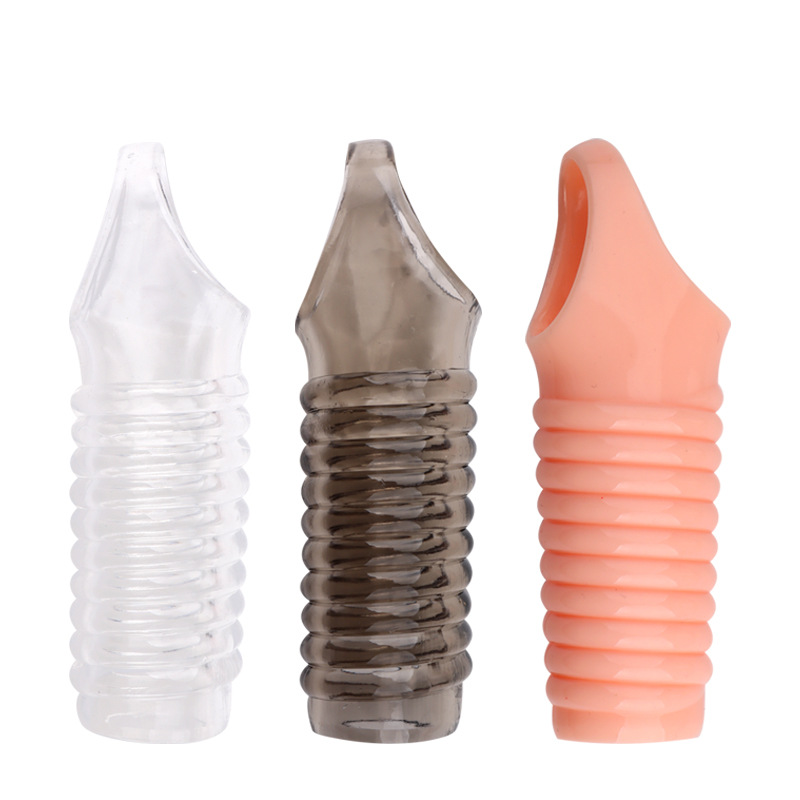 Wolf-Tooth Textured TPE Condom Sleeve, Thickened Delay Design, Transparent Adult Set - Image 5