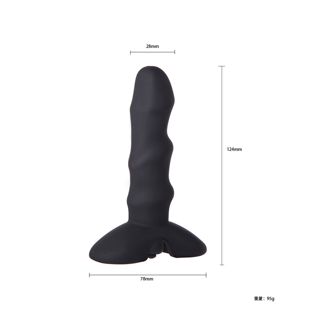 Silicone Vibrating Anal Plug, 10-Frequency G-Spot Stimulation, Black - Image 4