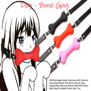 Silicone Dog Bone Mouth Gag with Leather Straps for Couples