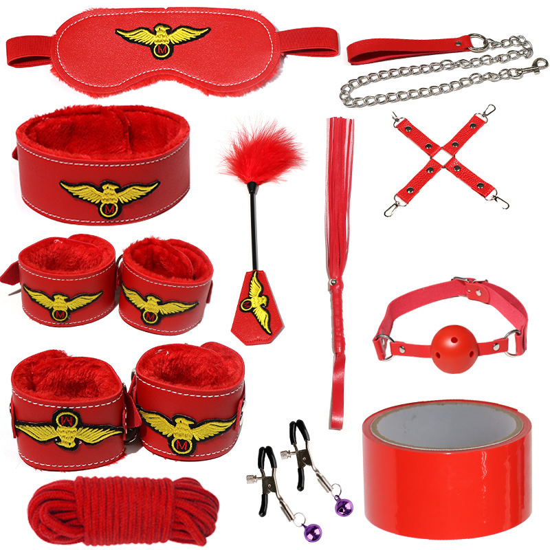 Jiuai SM Bondage Prop Set with Handcuffs, Nipple Clamps and Mouth Gag - Image 4