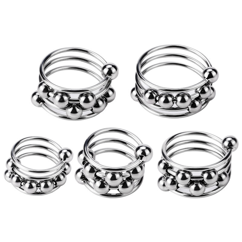 Metal Ball Lock Cock Ring, 40mm Inner Diameter, Delayed Ejaculation Support - Image 4