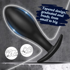 Silicone Anal Plug, Large Black Anchor Teardrop Design, Smooth Body-Safe Silicone