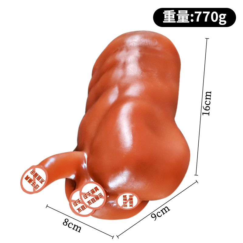 Half-Body TPE Male Masturbator Manual Inverted Mold Device Brown - Image 5