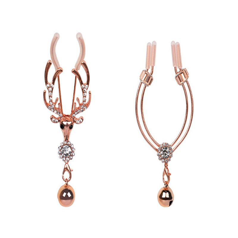Metal Nipple Clamps for Men, Rose Gold Punishment-Style Sensory Toy, Wholesale - Image 5