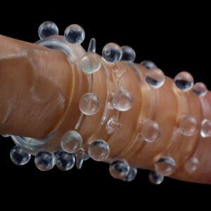 Locking Delay Ring with Bead Chain, TPE Cock Ring for Men