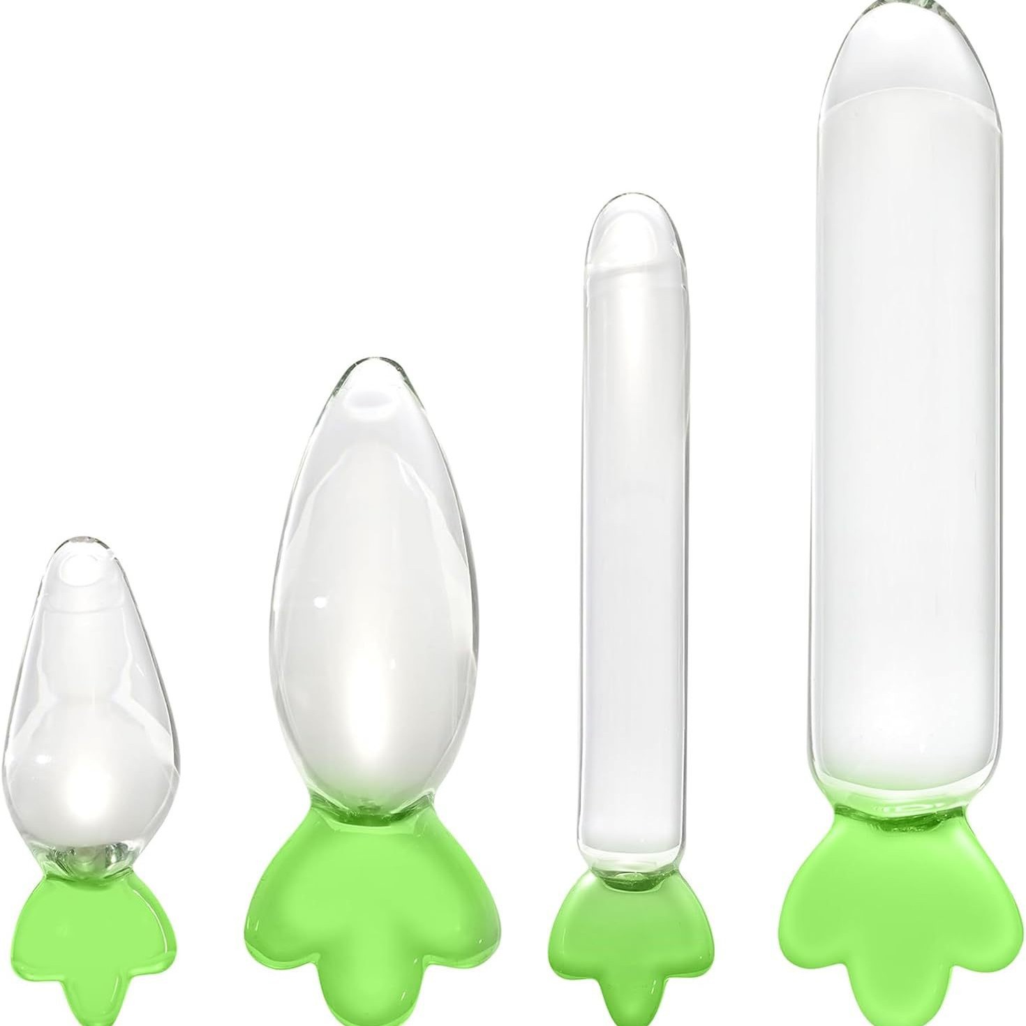 Crystal Glass Vegetable-Shaped Dildo, 16 cm Transparent Realistic Adult Toy - Image 4