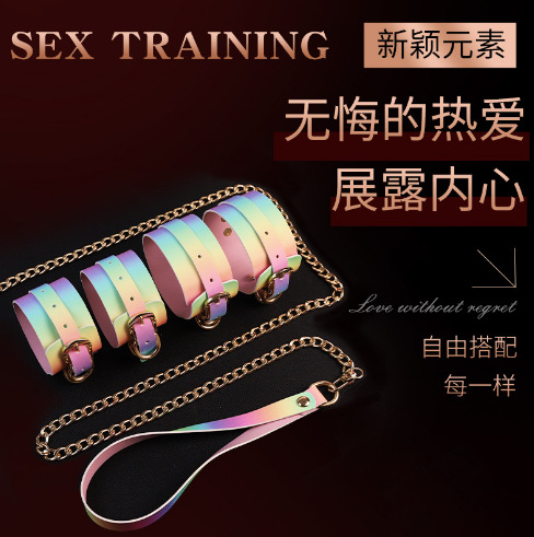 Jiuai SM Bondage Set with Handcuffs, Ankle Cuffs, Blindfold, Paddle, Collar and Lead - Image 4
