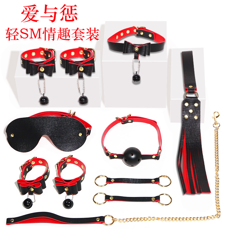 SM Flirting Bundle Set for Couples with Handcuffs, Nipple Clamps and Bondage Accessories - Image 2