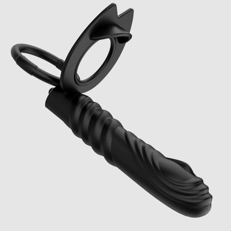 Jiuai Shuanglong Vibrating Ring for Couples, Silicone Manual and Vibration Control, Black - Image 4