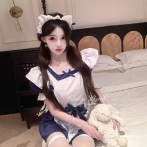 Japanese-Style Maid Cosplay Lolita Dress Plus-Size Anime Costume with Safety Shorts