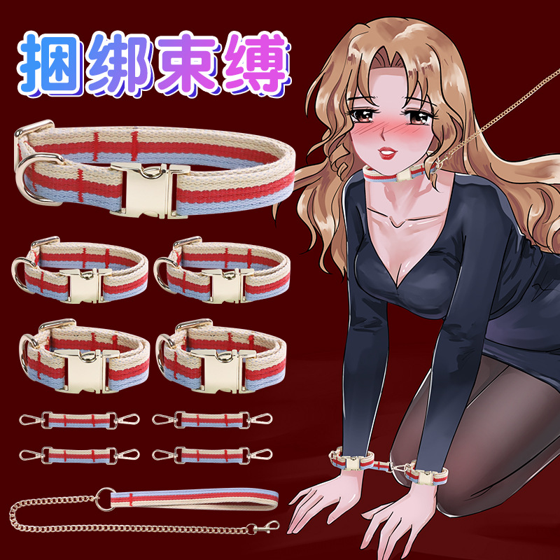 SM Five-Piece Bondage Set with Handcuffs and Nipple Clamps for Couples - Image 2