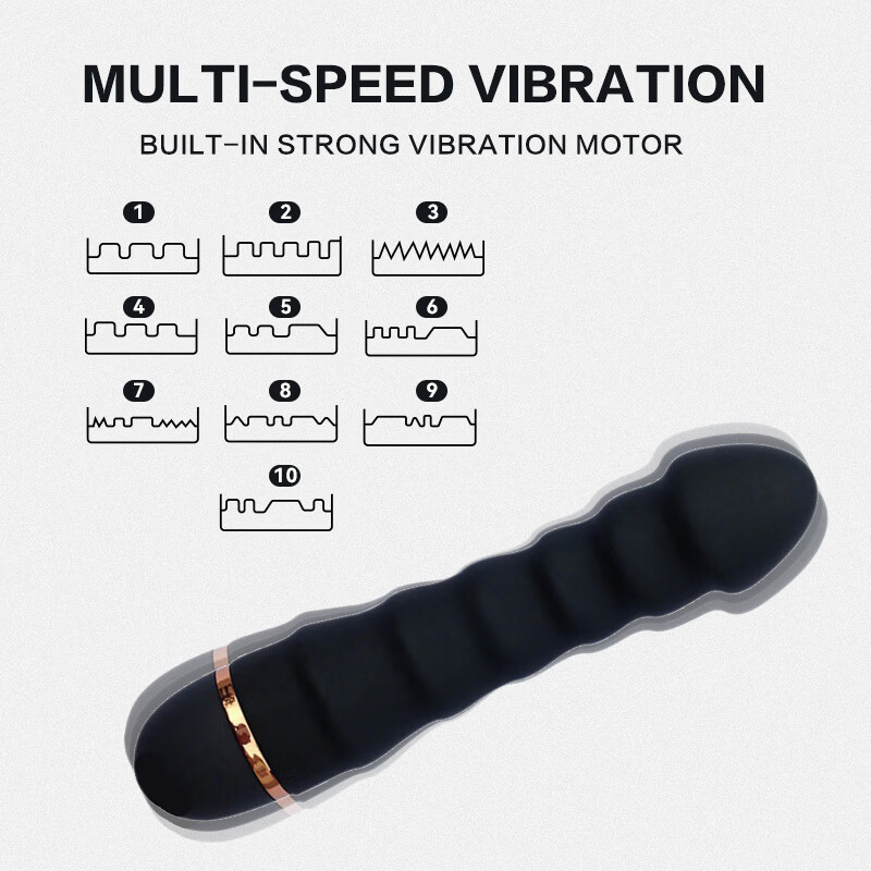 Vibrating Prostate Massager, Silicone Anal Plug with Button Control, Purple - Image 2