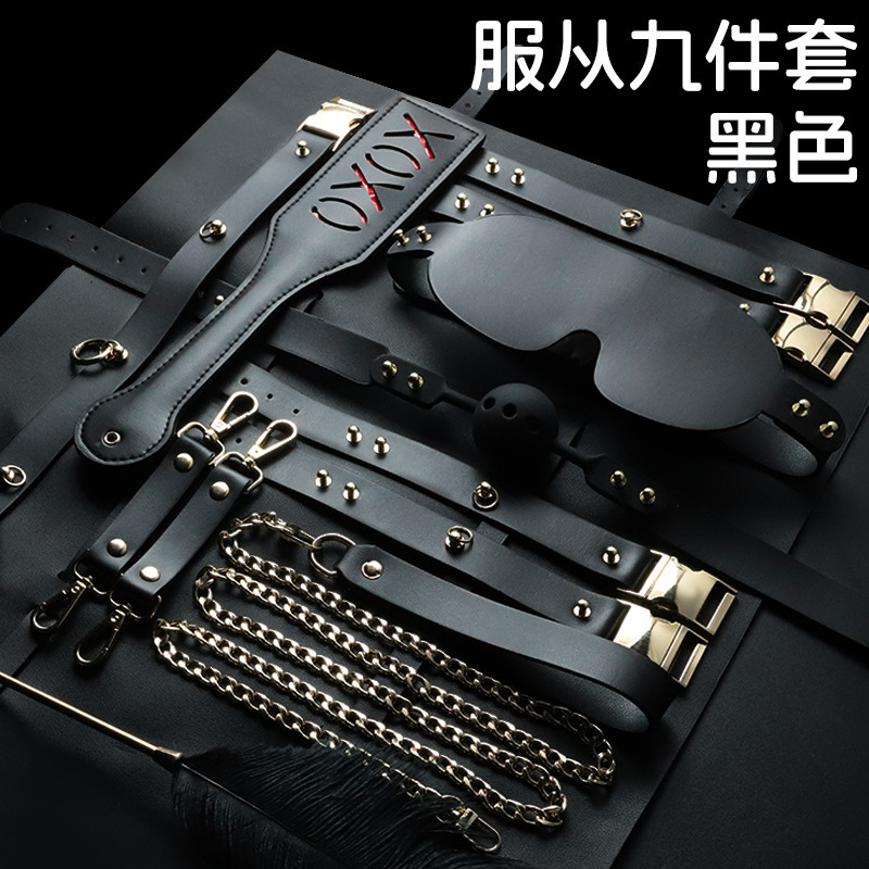 M-Obey Nine-Piece Bondage Kit with Handcuffs, Red Storage Bag, Couple Play Set - Image 3