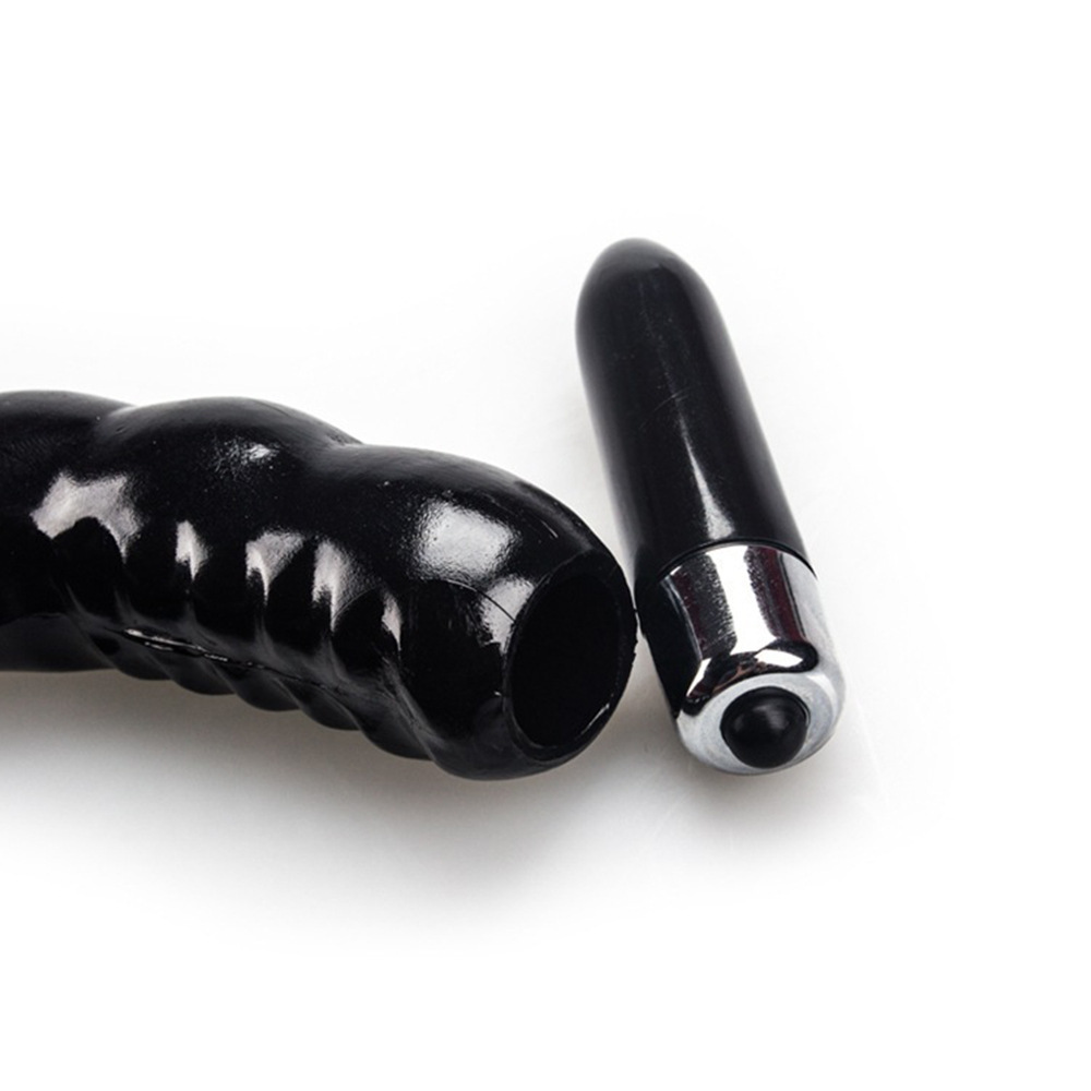 C-Type Electric Prostate Massager with Silicone Beads, ABS Anal Plug Vibrator - Image 2