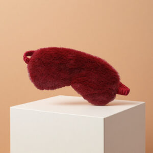 Blackout Sleep Mask in Soft Plush and Faux Silk, Simple Cute Solid Color Design