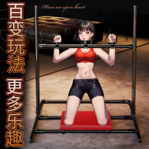 SM Bondage Restraint Set with Handcuffs and Nipple Clamps in Black and Red