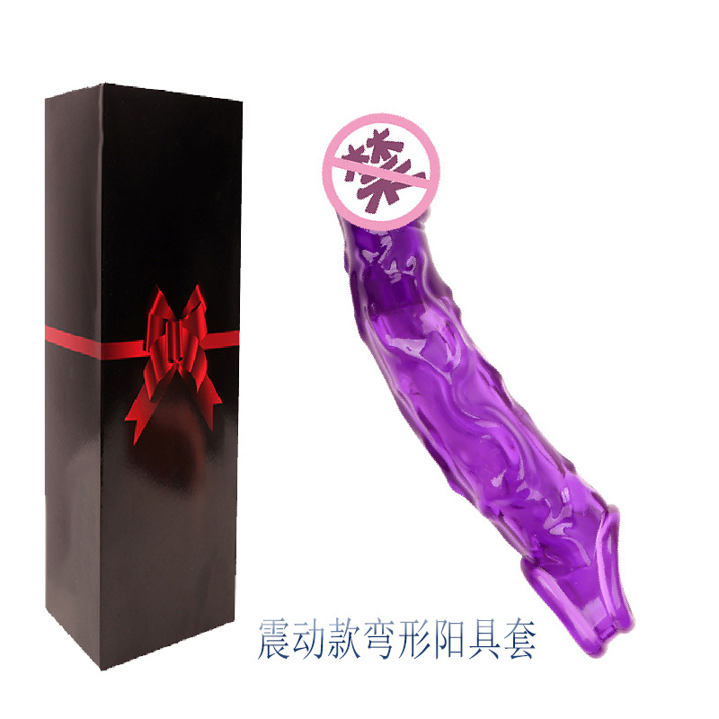 10-Frequency Vibrating Wolf-Tooth Penis Sleeve, Textured Silicone Extender for Couples - Image 5
