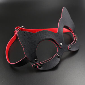 Jiuai SM Cat-Eye Mask in Black Leather for Adult Couples Flirting