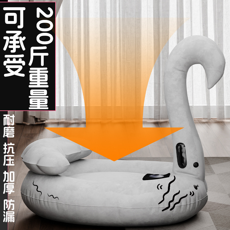 Inflatable Swan Pillow PVC Flocked Adult Positioning Cushion - Image 2