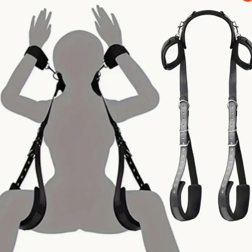 M-Shaped Leg Spreader Bondage Pillow with Adjustable Straps for Couples - Image 3