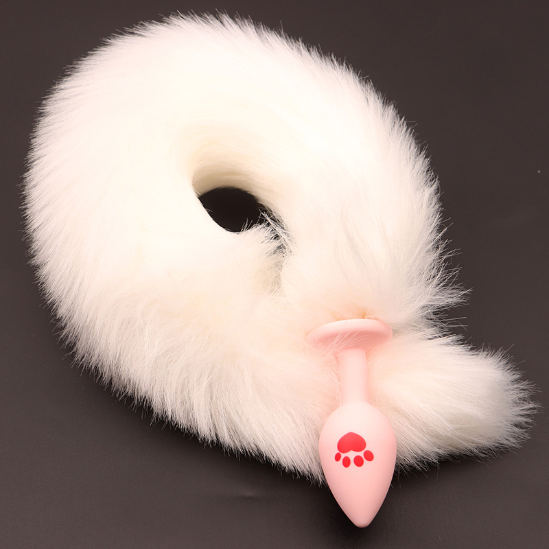 Cat Claw Anal Plug with 40 cm Fox Tail and Pink Bow - Image 4