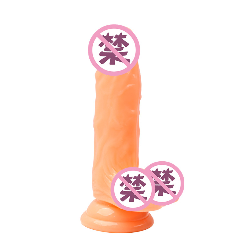 Wearable Strapless Dildo with Suction Cup, Transparent TPE, Veined Shaft with Egg Base - Image 5