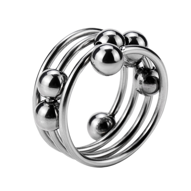 Metal Ball Lock Cock Ring, 40mm Inner Diameter, Delayed Ejaculation Support - Image 2
