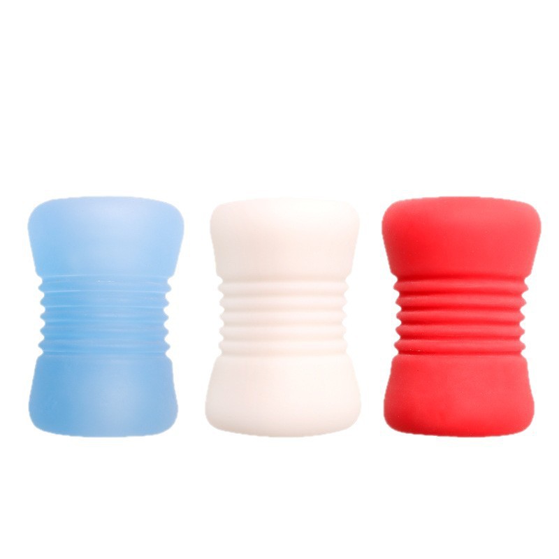Hamburger Cup Dual-Channel Male Masturbator, Double-Ended Manual Stroker, TPE - Image 5