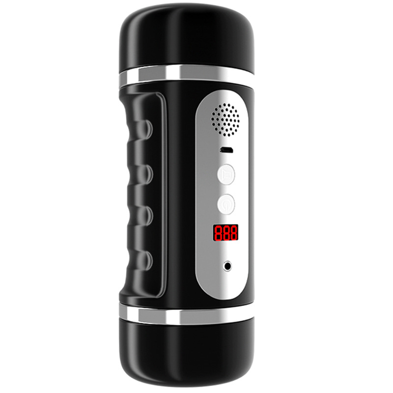 Jiuai Double-Headed Electric Male Masturbator with Counting Display, Silicone, 7cm x 20cm - Image 5