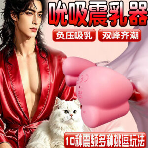 10-Frequency Sucking Breast Stimulator, Silicone Nipple Suction Toy with Button Control, Pair