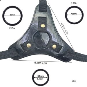 Strapless Strap-on Harness Pants with Suction Cup, Black PU Pull-Up Design