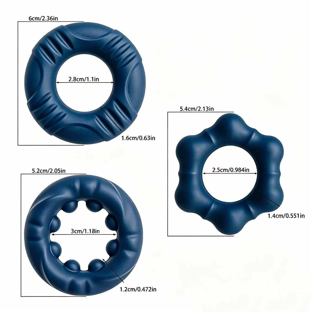 Men's Liquid Silicone Delay Ring, Hexagon Design, Non-Vibrating Couples Wearable - Image 2