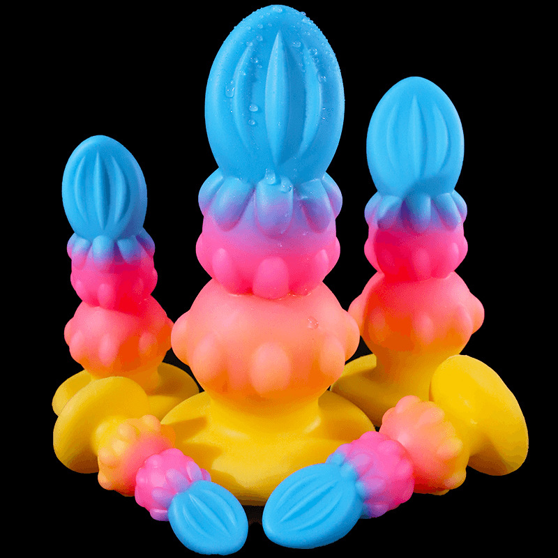 Gourd Flower Silicone Anal Plug, Colorful Mini Special-Shaped Adult Toy - Image 4
