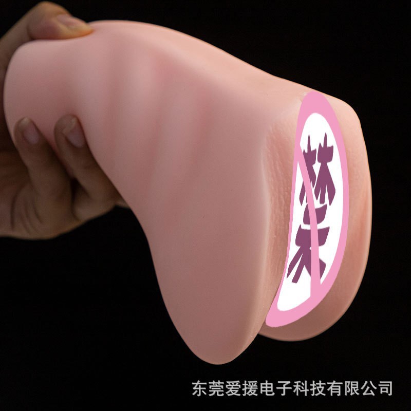 Aircraft Male Cup Manual Masturbator with Dual Channels, Skin-friendly TPE, Flesh Tone - Image 5