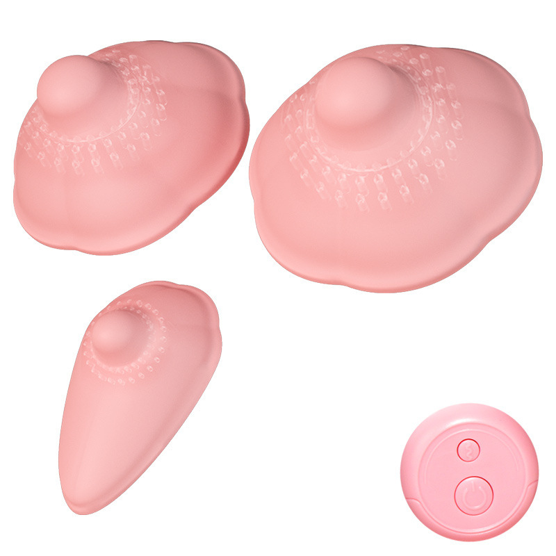 Wireless Remote Control Breast Massager with Nipple Stimulation, USB Rechargeable, Silicone and TPE, Pink and Transparent - Image 5