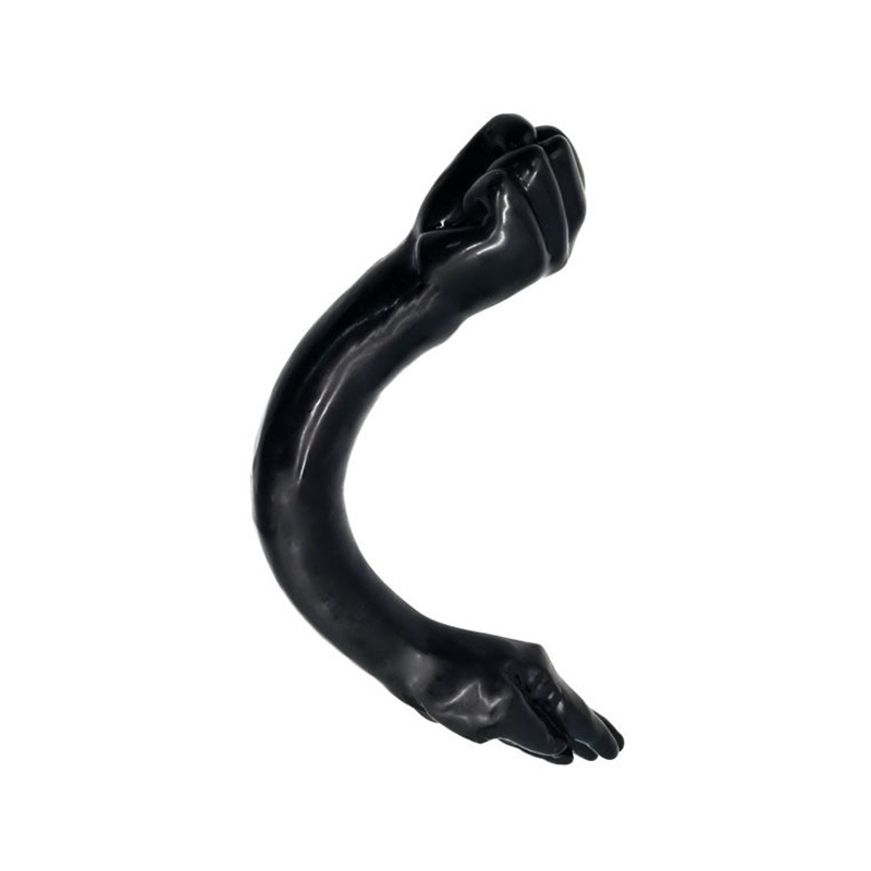 Double-Headed Fist-Shaped Dildo, Extra-Long Anal Plug, Black PVC, Ultra-Realistic Texture - Image 4
