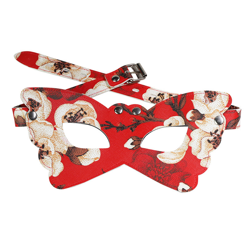 Jiuai Colorful Butterfly Leather Eye Mask SM Role-Play Cosplay Blindfold - Image 5