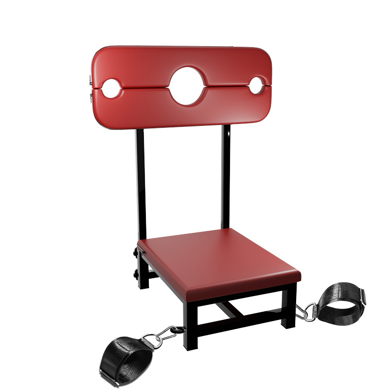 SM Sex Chair with Handcuffs, Metal and Leather Restraint Furniture for Couples - Image 5