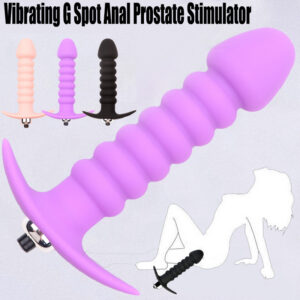 Electric Anal Beads with Silicone Body and Button Control, Black Handheld Training Toy