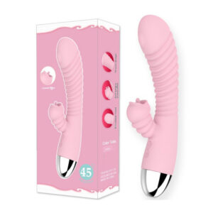 Tongue Lick Vibrator Stimulator, Soft Silicone-Feel Head, Manual Control, Rose Red Heating Edition
