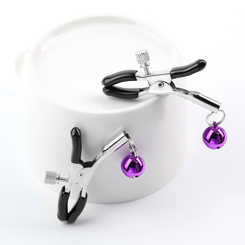 Mystery Bell Nipple Clamps with Dual Bells, Metal Bondage Accessory for Couples - Image 4