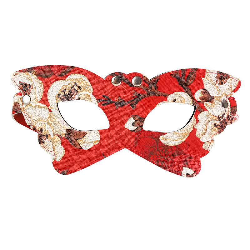 Jiuai Colorful Butterfly Leather Eye Mask SM Role-Play Cosplay Blindfold - Image 3