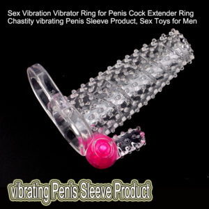 Vibrating Wolf Tooth Condom Sleeve, Spiked Textured TPE Ring, Transparent Non-Vibrating Variant
