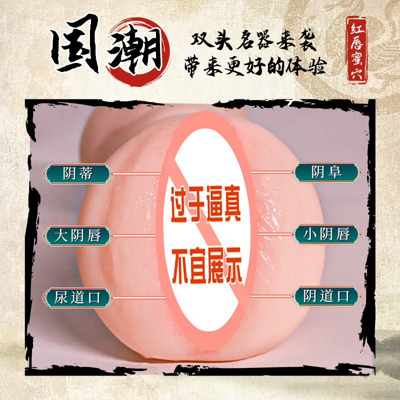 Jiuai Half-Body Masturbator Mold with Vaginal and Anal Entries, Soft Silicone, Skin Tone - Image 4