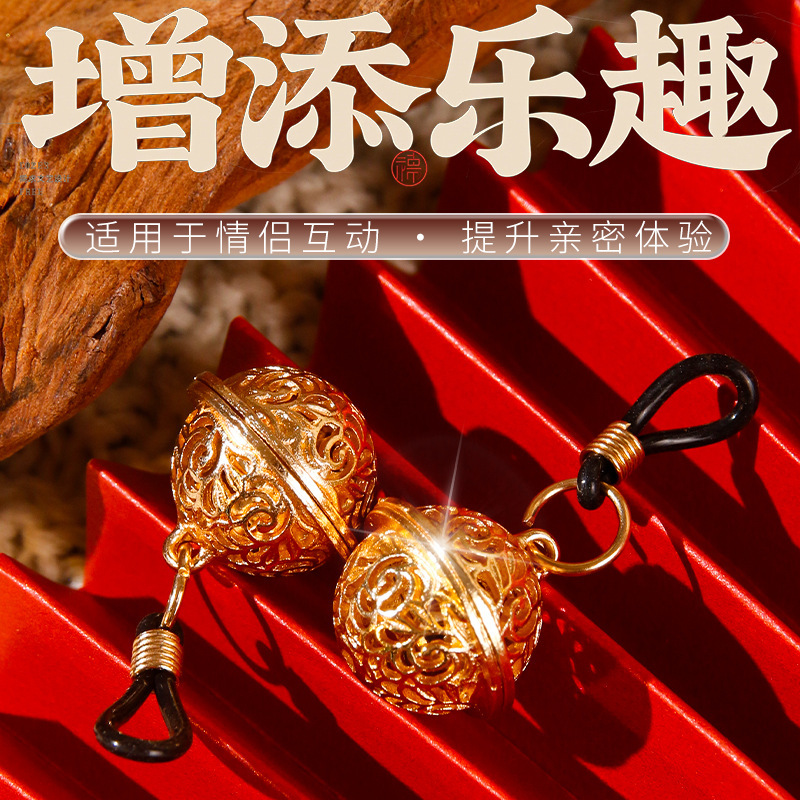 Gold Bell Nipple Clamps with Silicone Tips for Adult Sensory Play - Image 3