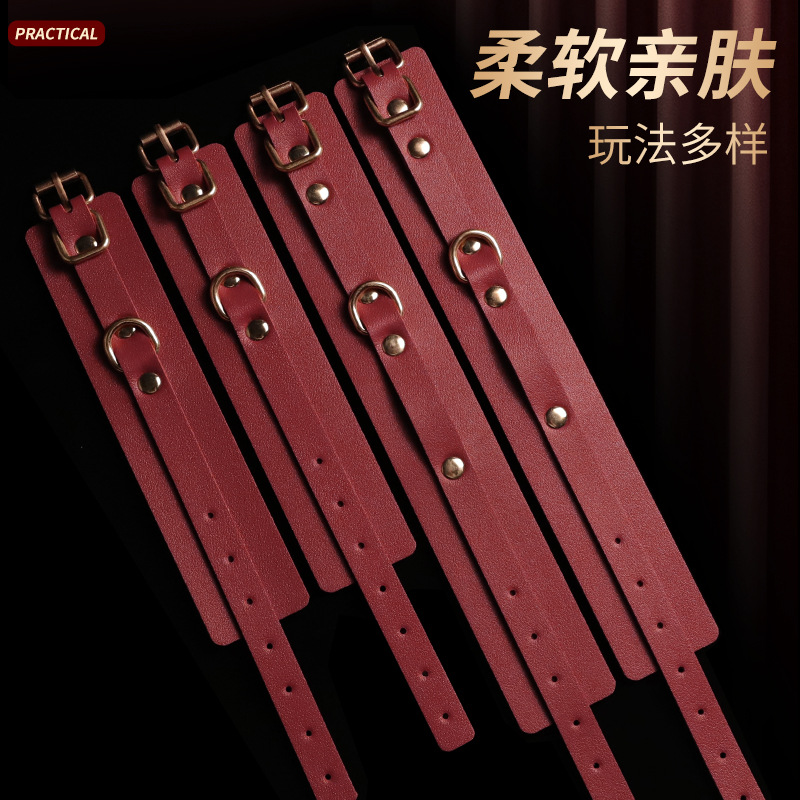 Jiuai SM Bondage Set for Couples with Nipple Clamps and PU Restraints, Black - Image 3